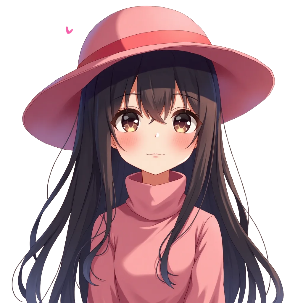 Elegant Anime Girl in Pink